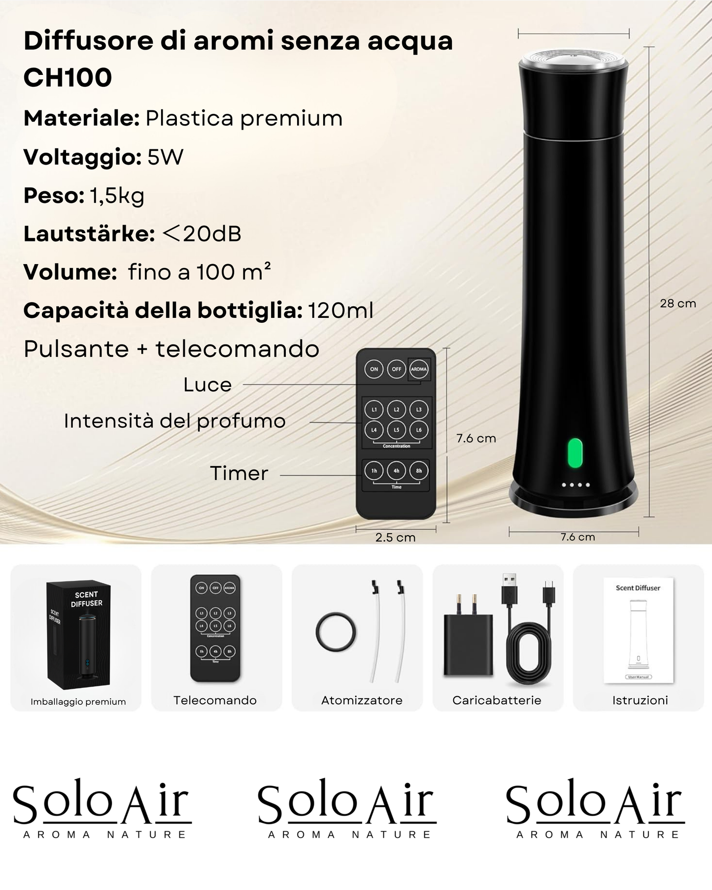 Diffusore di Fragranze CH100 Nero